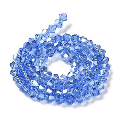 Transparent Electroplate Glass Beads Strands GLAA-F029-4mm-A07-1