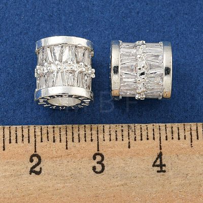 Rack Plating Brass Micro Pave Clear Cubic Zirconia Beads KK-L215-308S-1