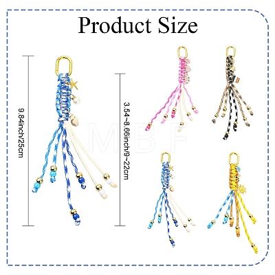 Polyester & Spandex Cord Pendant Decorations HJEW-YW00432-01-1