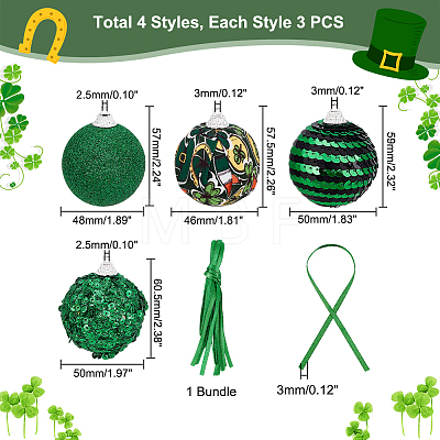 Saint Patrick's Day Theme Foam Ball Pendant Decorations AJEW-WH0317-93A-1