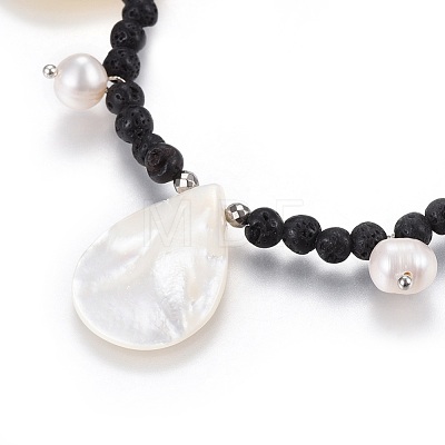 Spiral Shell Charm Anklets AJEW-AN00250-1