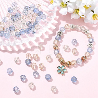 80Pcs 4 Colors Transparent Resin Beads RESI-YW0006-39-1