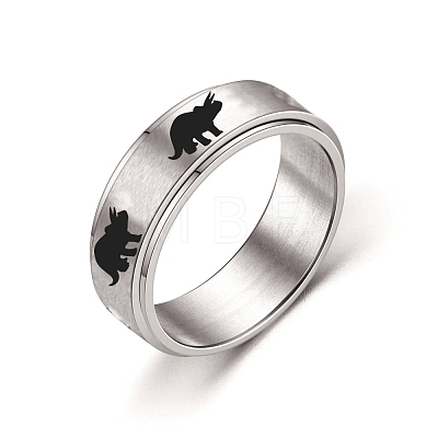 Rotating Stainless Steel Anxiety Relief Rings for Women Men PW-WG4928D-24-1