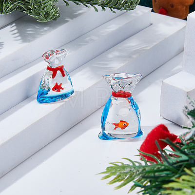 2Pcs 2 Styles Transparent Lampwork Display Decorations DJEW-FH0011-47-1