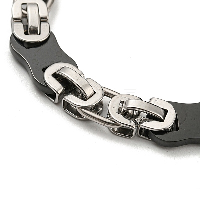 Two Tone 304 Stainless Steel Oval Link Chain Bracelet BJEW-B078-45BP-1