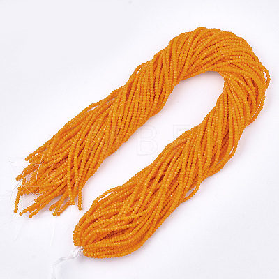 Opaque Solid Color Glass Beads Strands X-GLAA-S178-14A-05-1