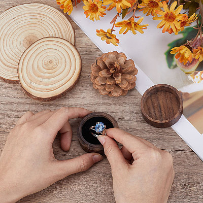 Round Wood Ring Storage Boxes AJEW-CL0005-46B-1