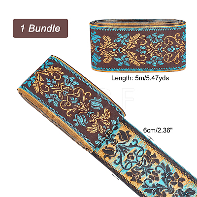 Ethnic style Embroidery Polyester Ribbons OCOR-WH0079-25A-1