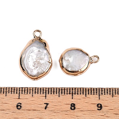 Electroplated Natural Keshi Pearl Teardrop Pendants PEAR-S018-02K-01-1
