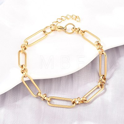 304 Stainless Steel Paperclip Chains Bracelet & Necklace Jewelry Sets SJEW-L199-02G-1