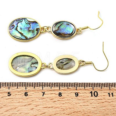 Brass Natural Abalone Shell Dangle Earrings EJEW-F388-01A-G-1