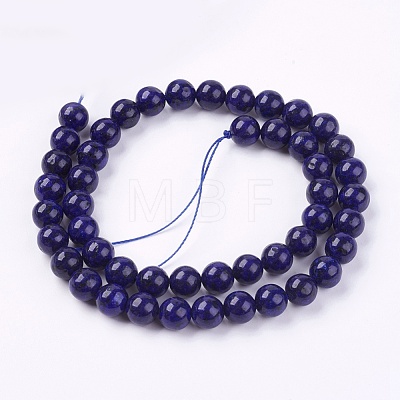 Dyed Natural Lapis Lazuli Bead Strands X-G-R173-8mm-01-1