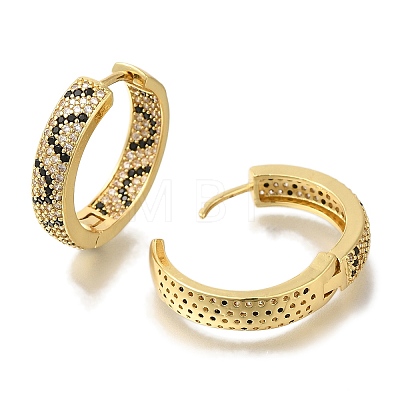 Rack Plating Brass Micro Pave Cubic Zirconia Hoop Earrings EJEW-H016-20G-1