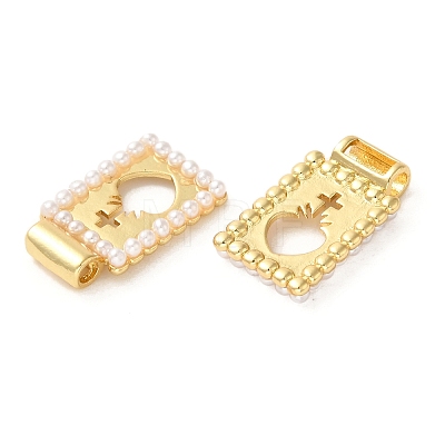Rack Plating Brass & Acrylic Pearl Pendants KK-G488-05A-G-1