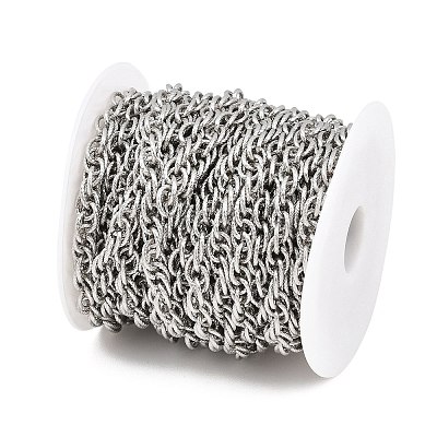 304 Stainless Steel Textured Rope Chains CHS-C022-04P-1