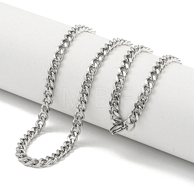 Non-Tarnish 201 Stainless Steel Cuban Link Chain Necklaces for Women and Men NJEW-F322-12P-03-1