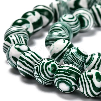 Synthetic Malachite Beads Strands G-I199-32-8mm-L-1