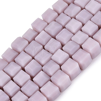 Opaque Frosted Glass Beads Strands GLAA-N072-01A-B07-1