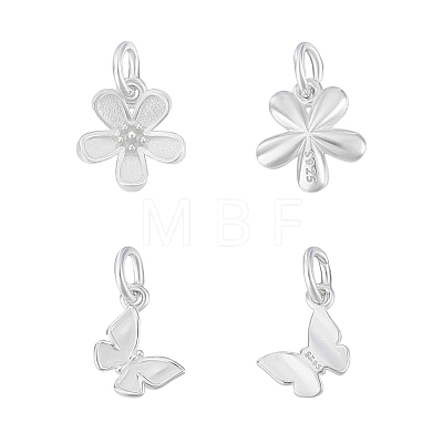 4Pcs 2 Styles 925 Sterling Silver Charms with Jump Rings & 925 Stamp STER-PH0003-44-1