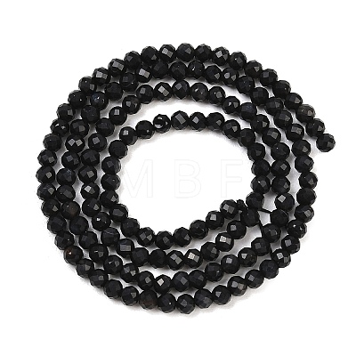 Natural Dyed & Heated Black Onyx Beads Strands LS-G-A129-3mm-25-1