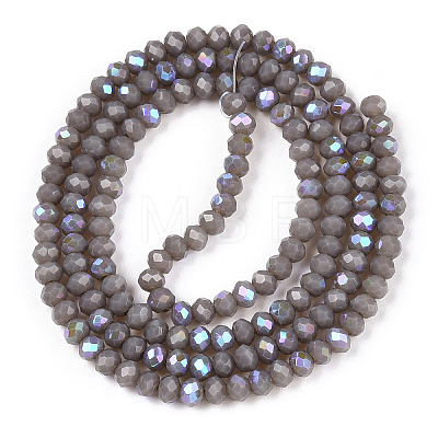 Electroplate Opaque Solid Color Glass Beads Strands EGLA-A034-P2mm-L23-1