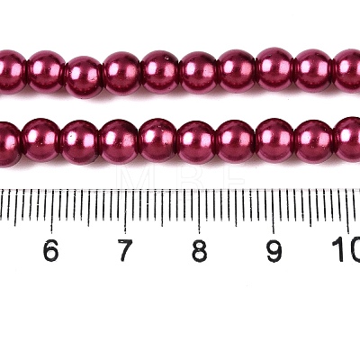 Baking Painted Pearlized Glass Pearl Round Bead Strands HY-Q003-4mm-14-1