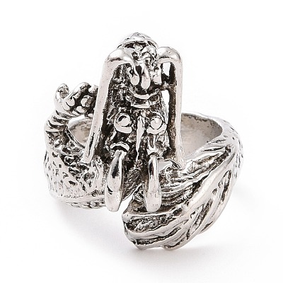 Dragon Wide Band Rings for Men RJEW-F126-08AS-1