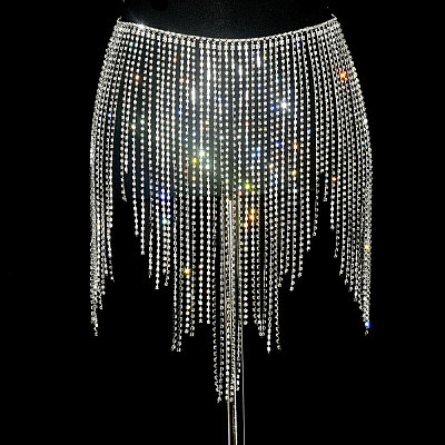 Full Crystal Rhinestone Tassel Skirt Body Chains WGA3B2D-02-1