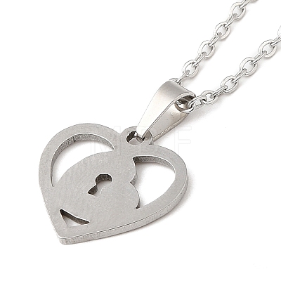 306 Stainless Steel Pendant Necklace for Women NJEW-Q772-01P-10-1