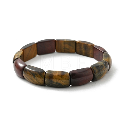 Natural Tiger Eye Bead Stretch Bracelets for Women Men BJEW-C097-02A-1