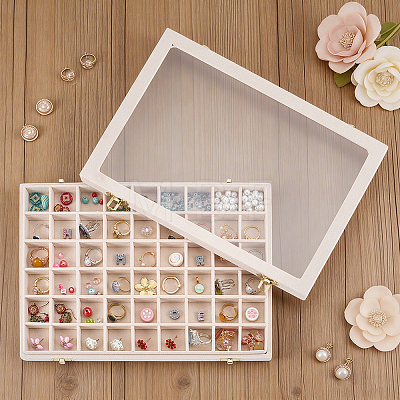 MDF Covered with Velvet Jewelry Grid Display Cases for Earrings Rings AJEW-WH0643-094B-1