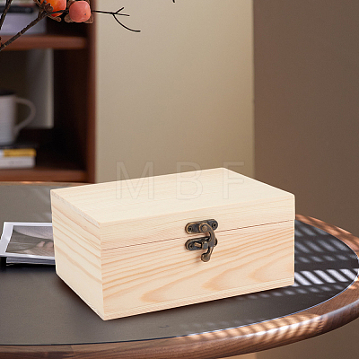 Wood Keepsake Box Gift Cases with Metal Clasps and Hinged Lid CON-CL0001-11-1