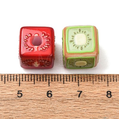 Fruits Printed Opaque Acrylic Beads AC-CBAC57E-02-1