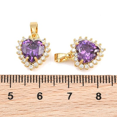 Brass Micro Pave Cubic Zirconia Charms CU-CBAA6E8-07G-03-1