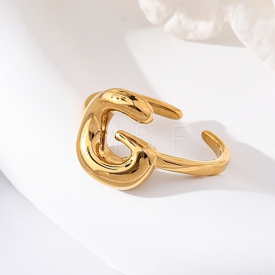 304 Stainless Steel Open Cuff Rings for Women RJEW-M060-01G-07-1