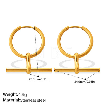 304 Stainless Steel Hoop Dangle Earrings WGF2ED8-01-1