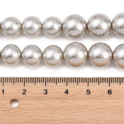 Electroplated Glass Pearl Graduated Beads Strands BSHE-C011-03D-1