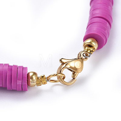 Handmade Polymer Clay Heishi Beads Choker Necklaces NJEW-JN02446-01-1