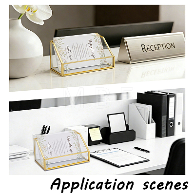 2Pcs Glass Business Card Box ODIS-GO0001-26-1