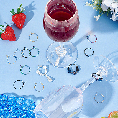 Unicraftale 80Pcs 4 Styles 316 Surgical Stainless Steel Wine Glass Charms Rings STAS-UN0053-44-1