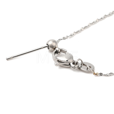 304 Stainless Steel Serpentine Chain Necklace for Women NJEW-G104-07P-1