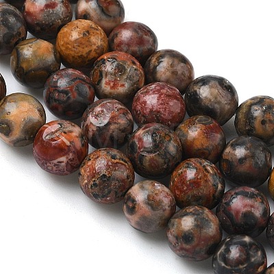 Natural Leopard Skin Jasper Beads Strands G-J358-05-6mm-1