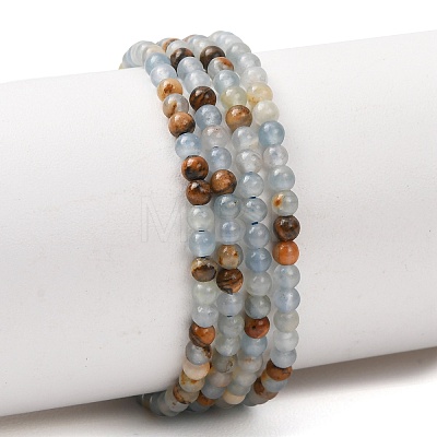 Natural Blue Calcite Beads Strands G-K427-A01-3mm-1