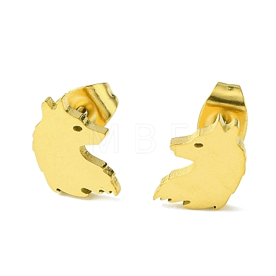 Cute Little Animal Theme 304 Stainless Steel Stud Earrings EJEW-B041-03G-G-1