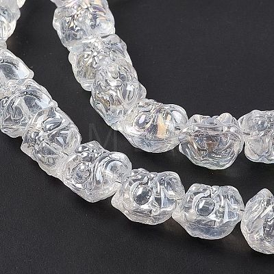 Transparent Electroplate Glass Beads GLAA-P028-M-1