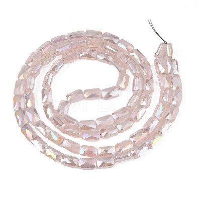 Electroplate Opaque Solid Color Glass Beads Strands X-EGLA-N002-25-B06-1