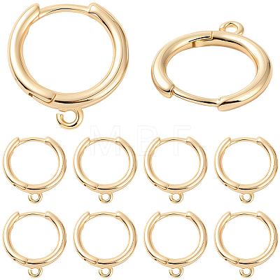20Pcs Brass Huggie Hoop Earrings Findings KK-SC0008-06-1