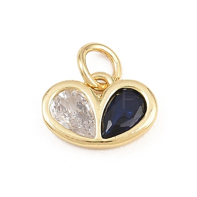 Brass Micro Pave Colorful Cubic Zirconia Charms KK-E798-02F-G-1