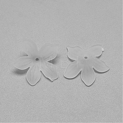 5-Petal Transparent Acrylic Bead Caps FACR-S015-SB518-1