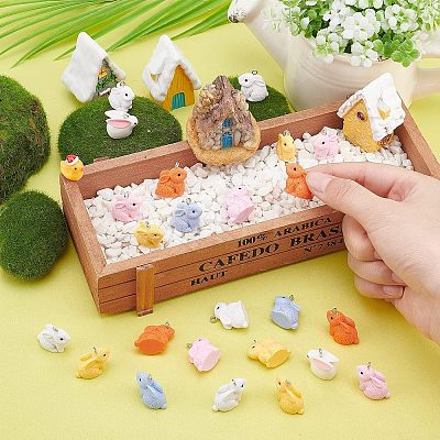 40Pcs 2 Style Resin Pendant RESI-FH0001-33-1